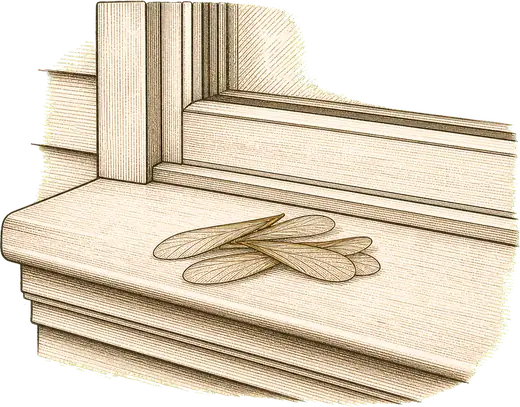 Wings on a windowsill in spring